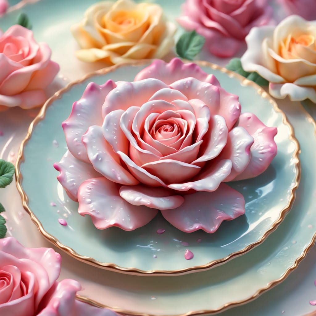 Hyper-Realistic Sugar Rose Macro Photography