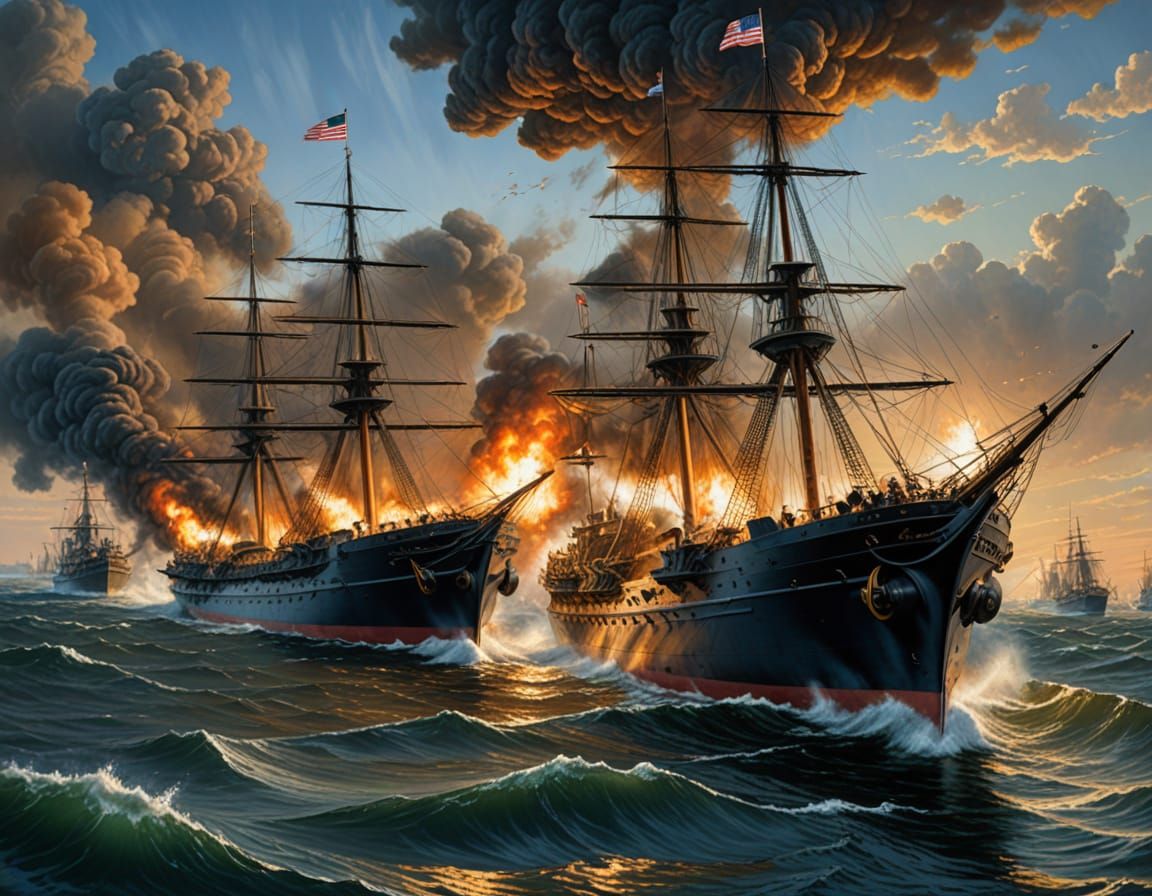 Civil War Ironclads Clash in Hyperrealistic Naval Battle
