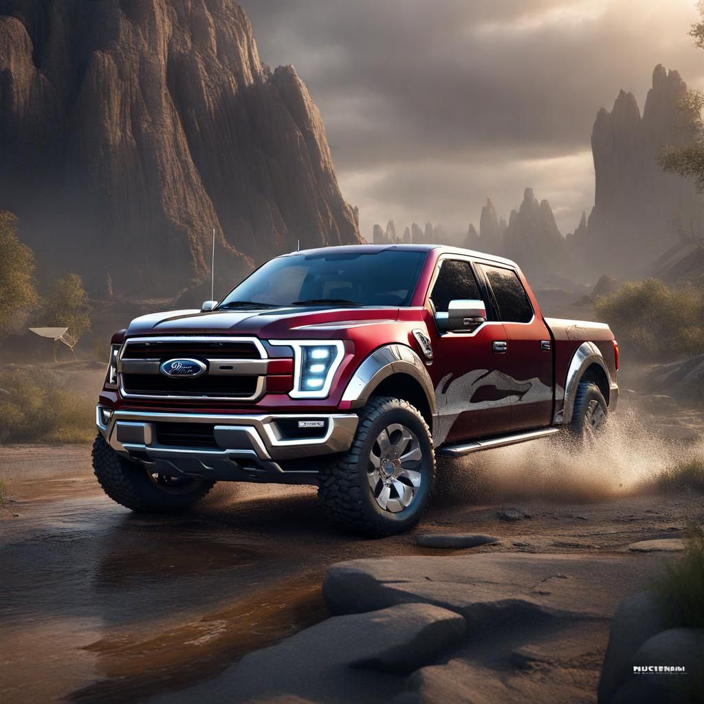 Ford F150 Fantasy Concept Art in 8k