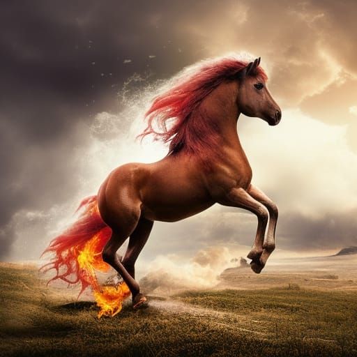 Fiery Horse: Epic Cinematic Digital Painting