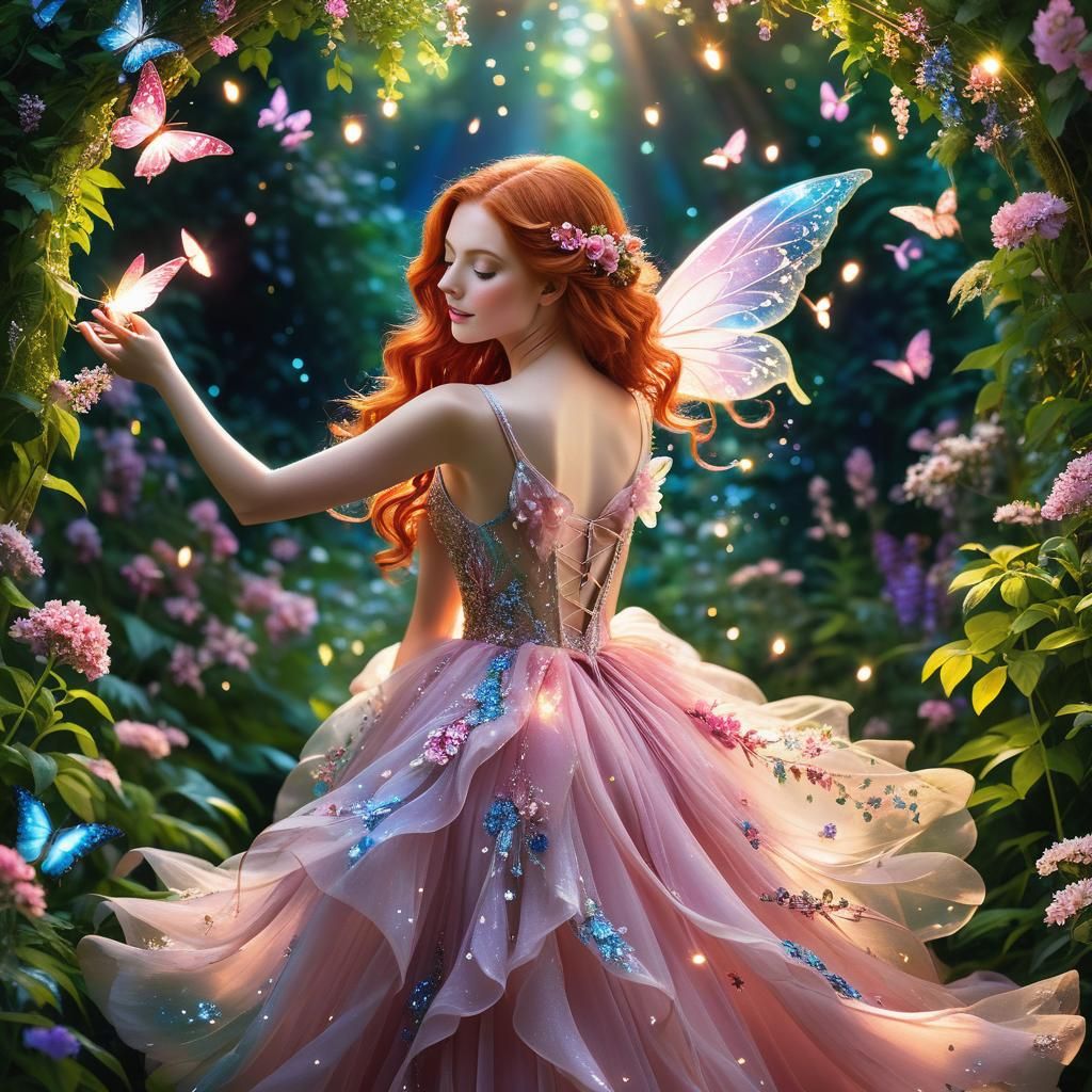 Ethereal Fairy with Birthday Message in Moonlight