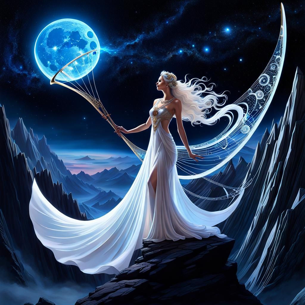 Lunar Siren's Fractal Song on Moon Peak