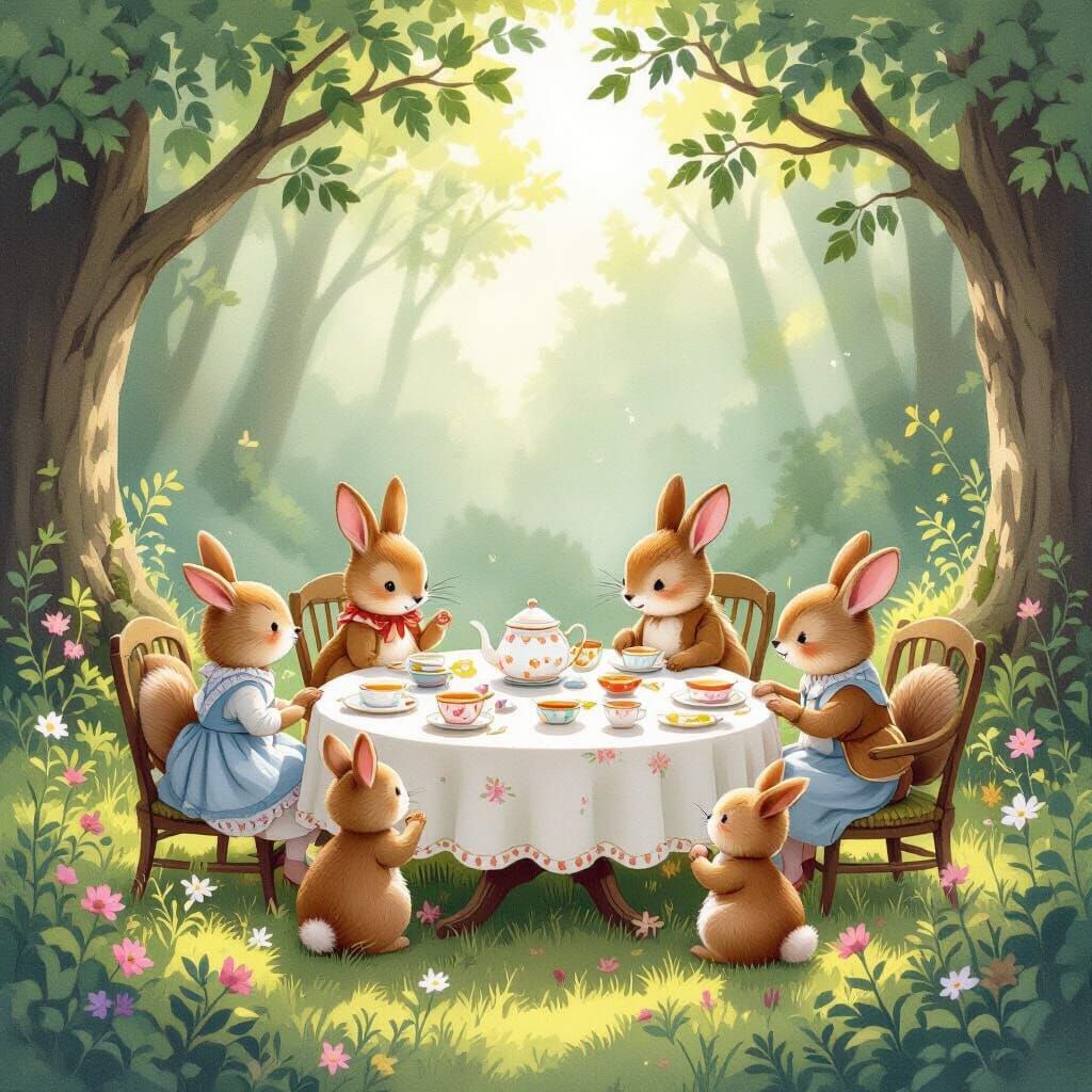 Enchanted Woodland Tea Party in Beatrix Potter Style