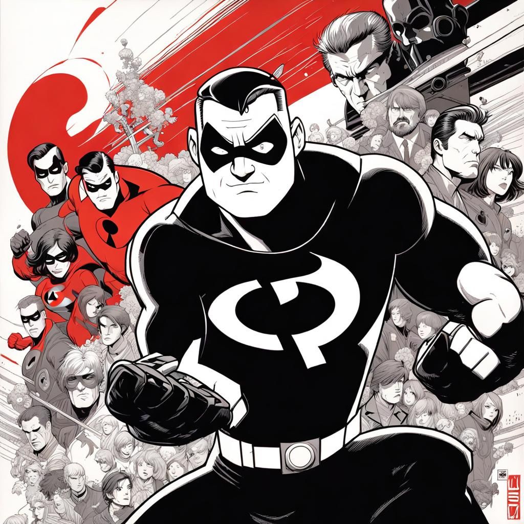 Mr. Incredible Portrait in Scribble Art Style