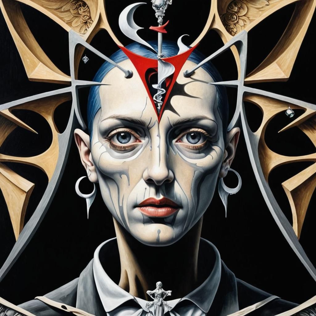 Surreal Angel of Death in Dreamlike Landscape