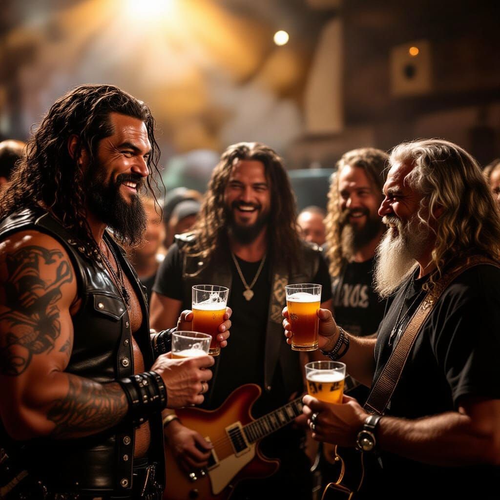 Backstage Camaraderie: Jason Momoa and Pantera Share a Laugh