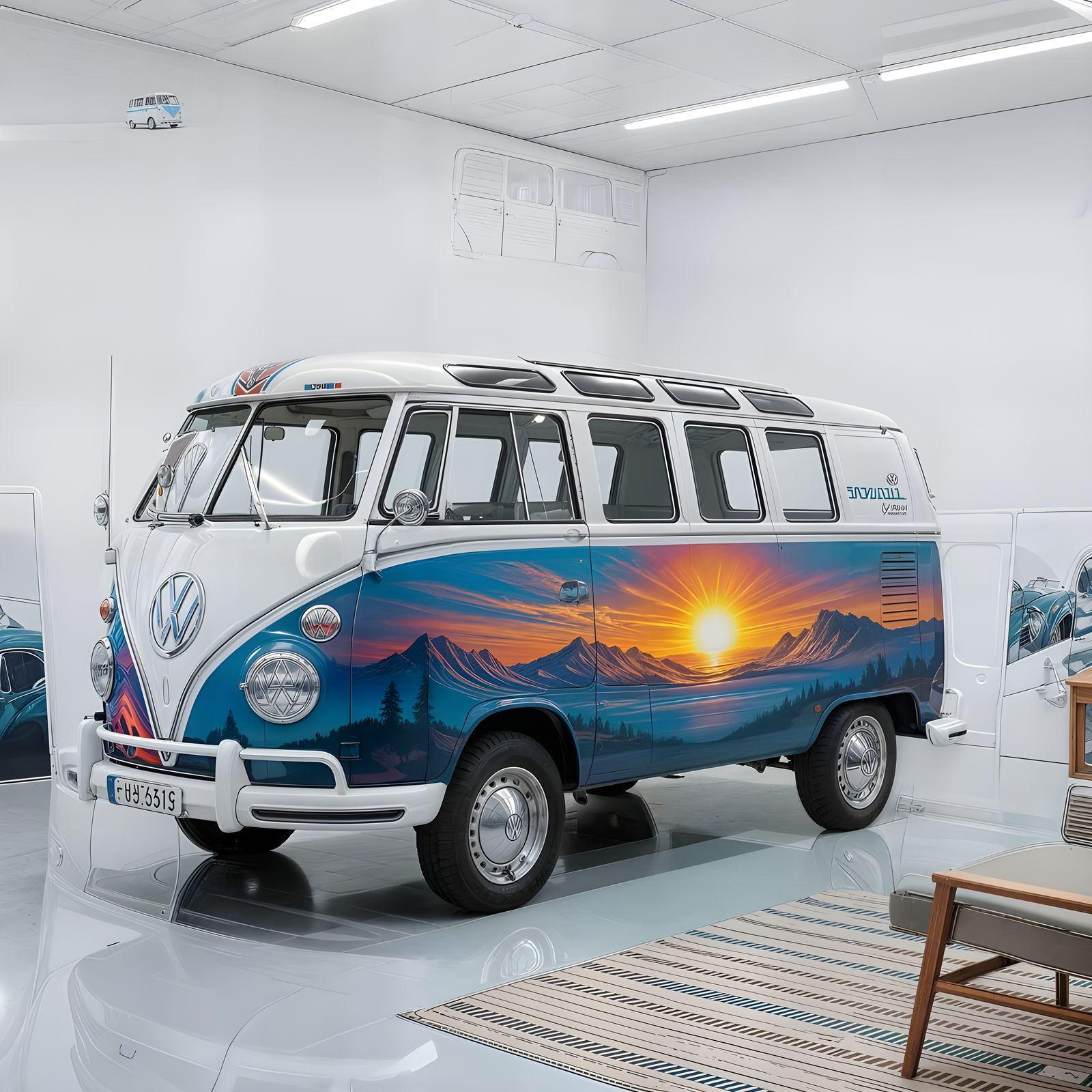 Airbrushed VW Van with Native American Art