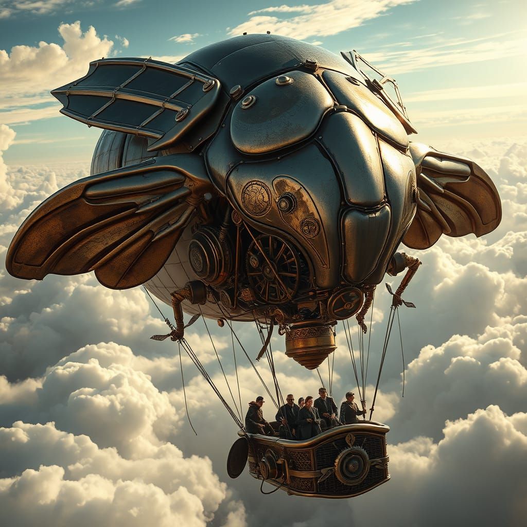 Steampunk Scarab Balloon Adventure in the Sky