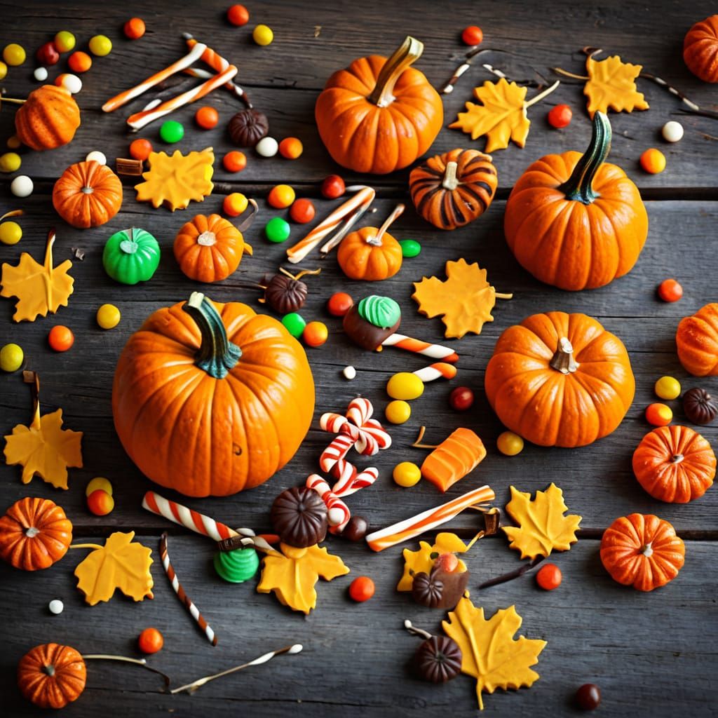 automne, pumpkin, candies