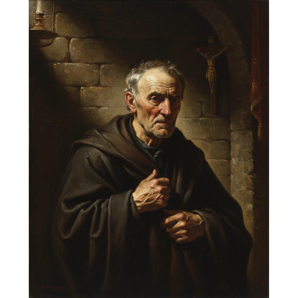 Dramatic Chiaroscuro Portrait in Old Master Style