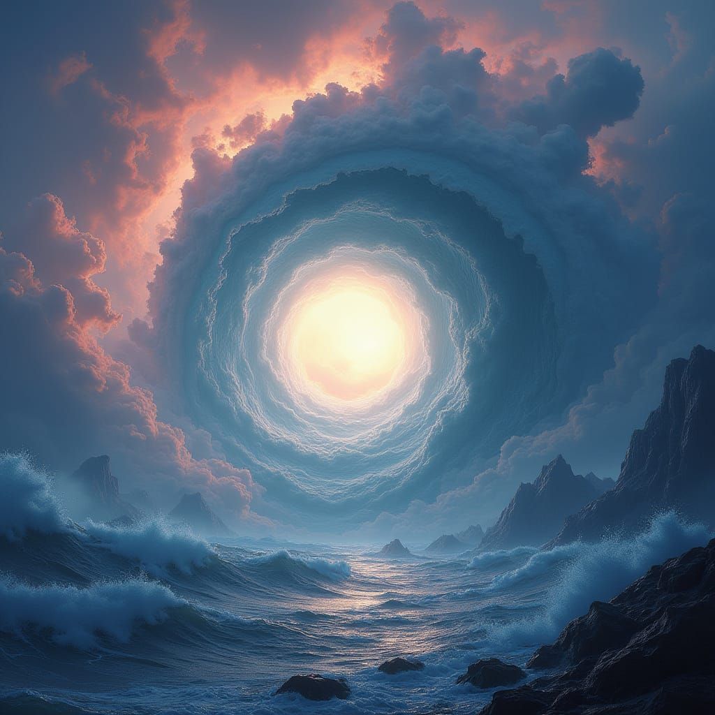 Surreal Oceanic Vortex Unfolds in Vibrant Colors