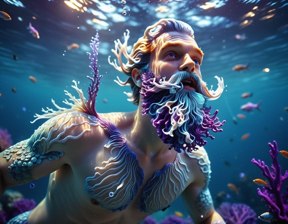 Merman's Beard: A Hyperrealistic Underwater Scene