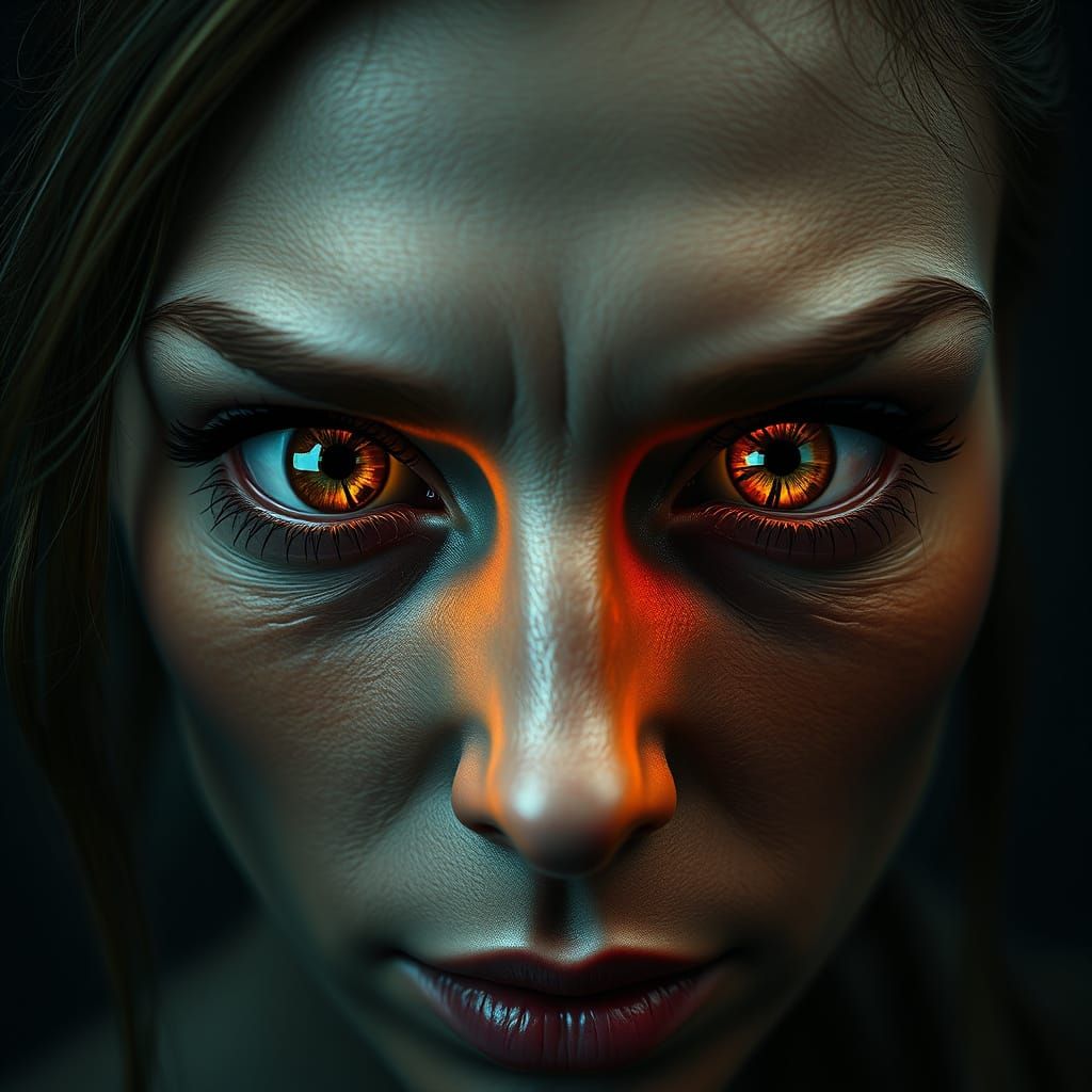 Enigmatic Woman with Piercing Eyes
