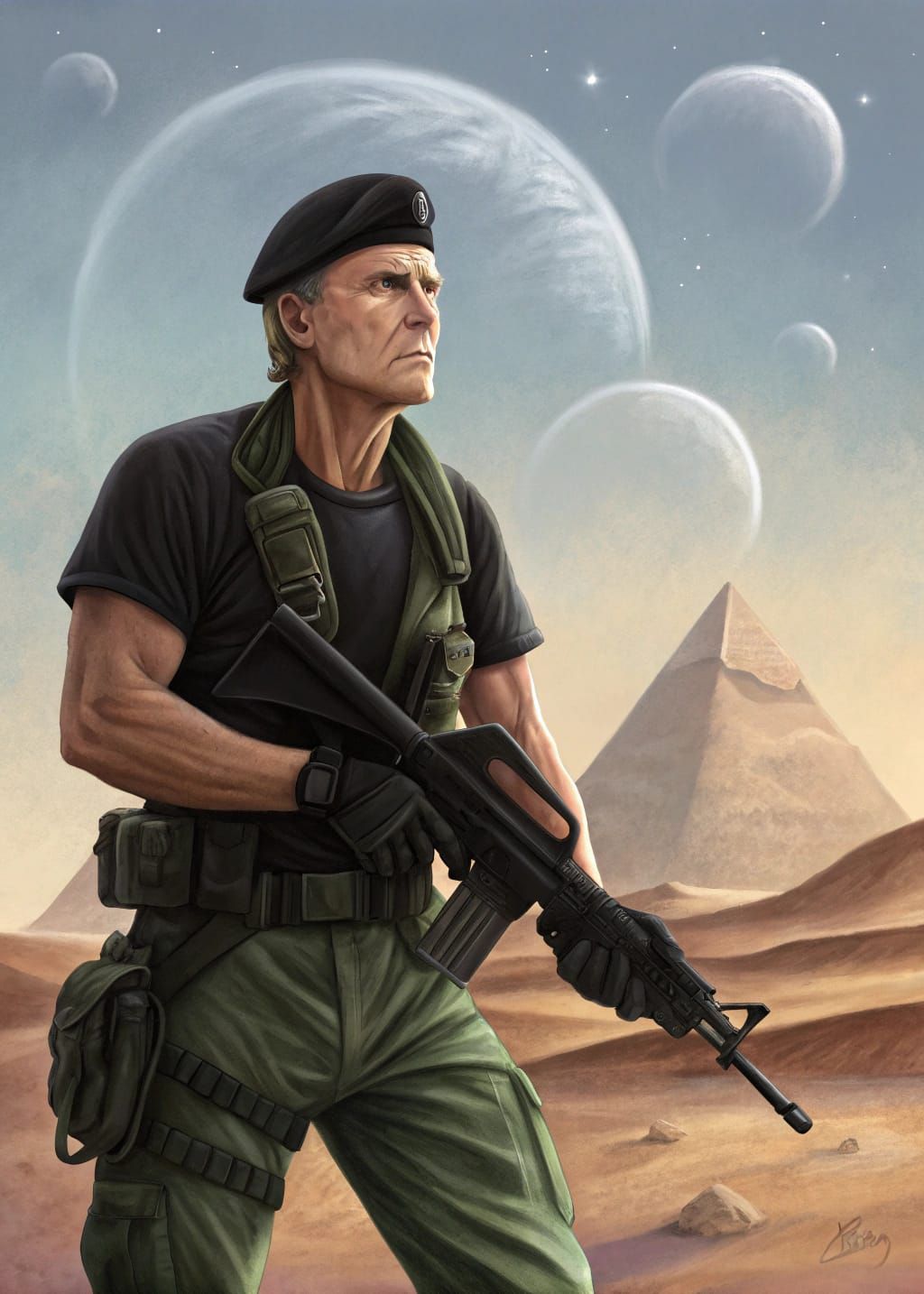 Colonel Jack O'Neill in Desert Planet Setting