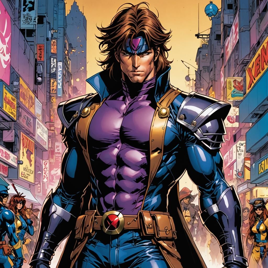 Gambit X-Men in Masamune Shirow Style
