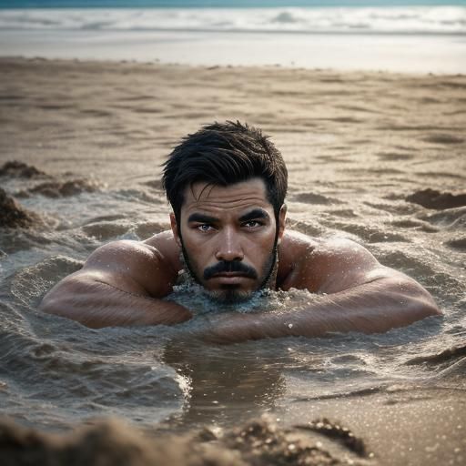 Man Sinking in Quicksand: Professional Photography
