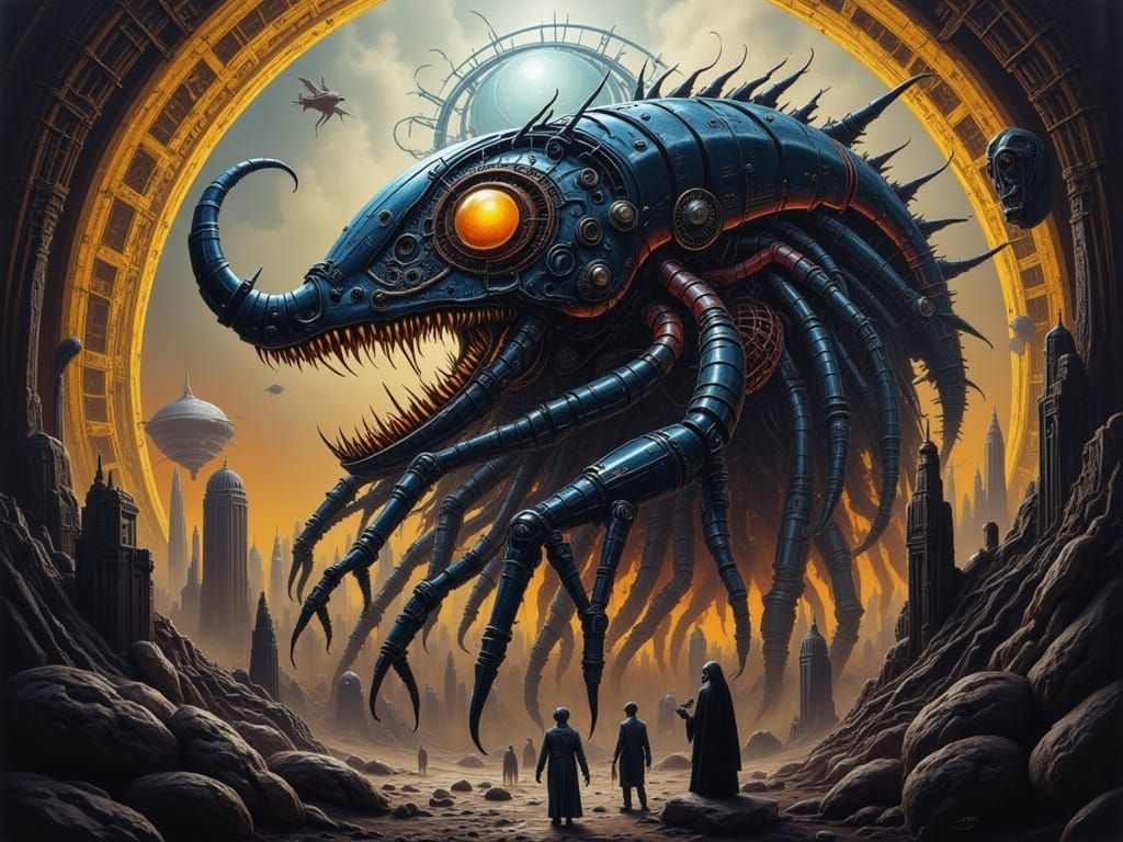 Alien Biopunk Hive With Incubators