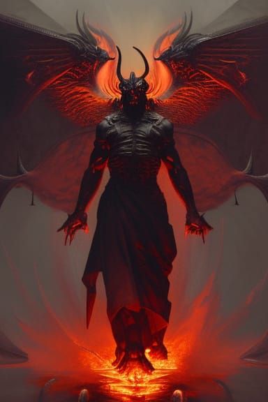 Ominous Devil in Hell: A Dark Fantasy Masterpiece