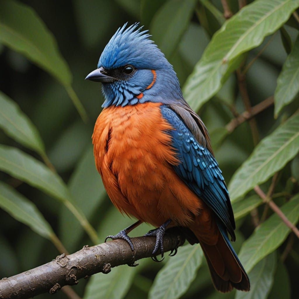 Colorful Bird Displaying Full Plumage