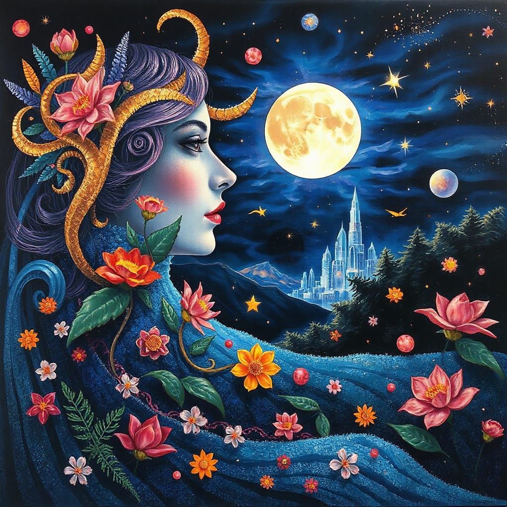 Dreamlike Profile in an Impressionistic Style