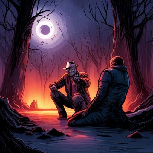 Freddy Kruger Proposes to Jason Vorhees: Comic Book Art