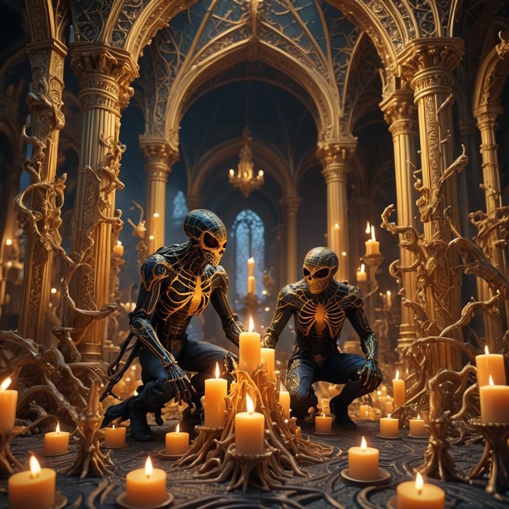 Arachnid Sculptors Compete in Baroque Candle Art