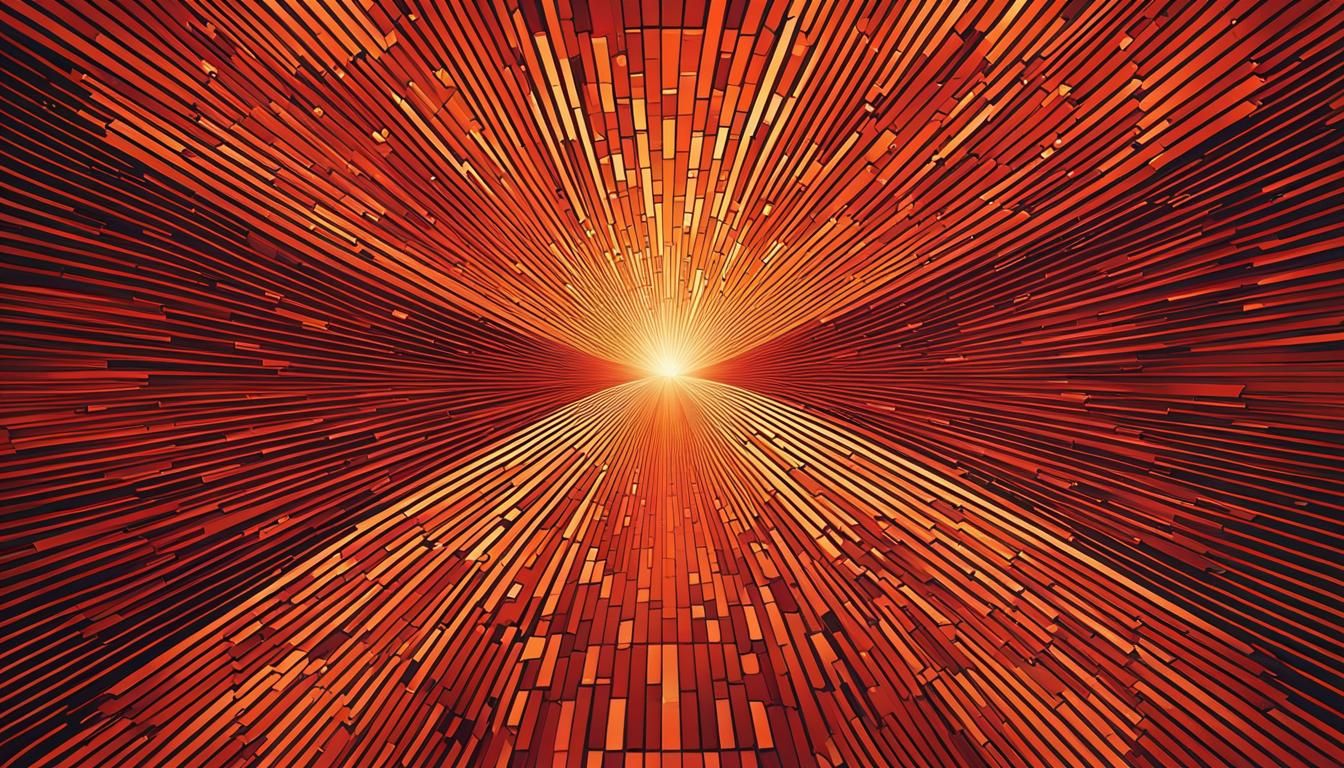 Art Deco Fire Rays in Red and Orange