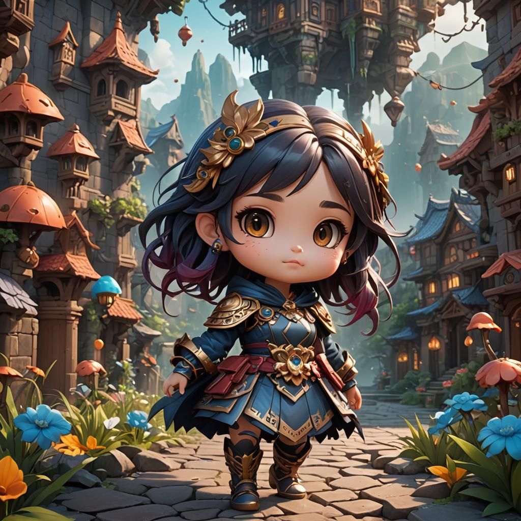 Cute Chibi Girl in Fantastical World