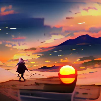 Wanderer's Silhouette at Sunset