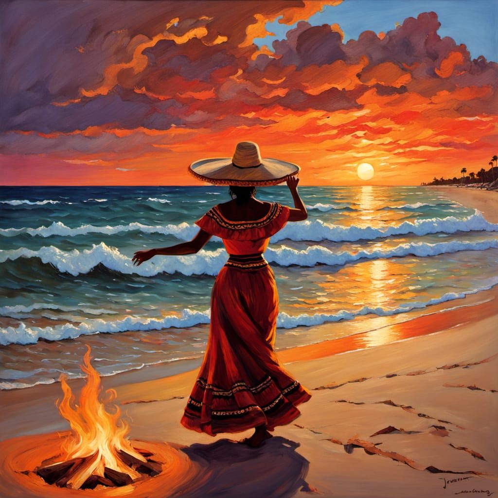 Vibrant Mexican Fiesta by Sunset