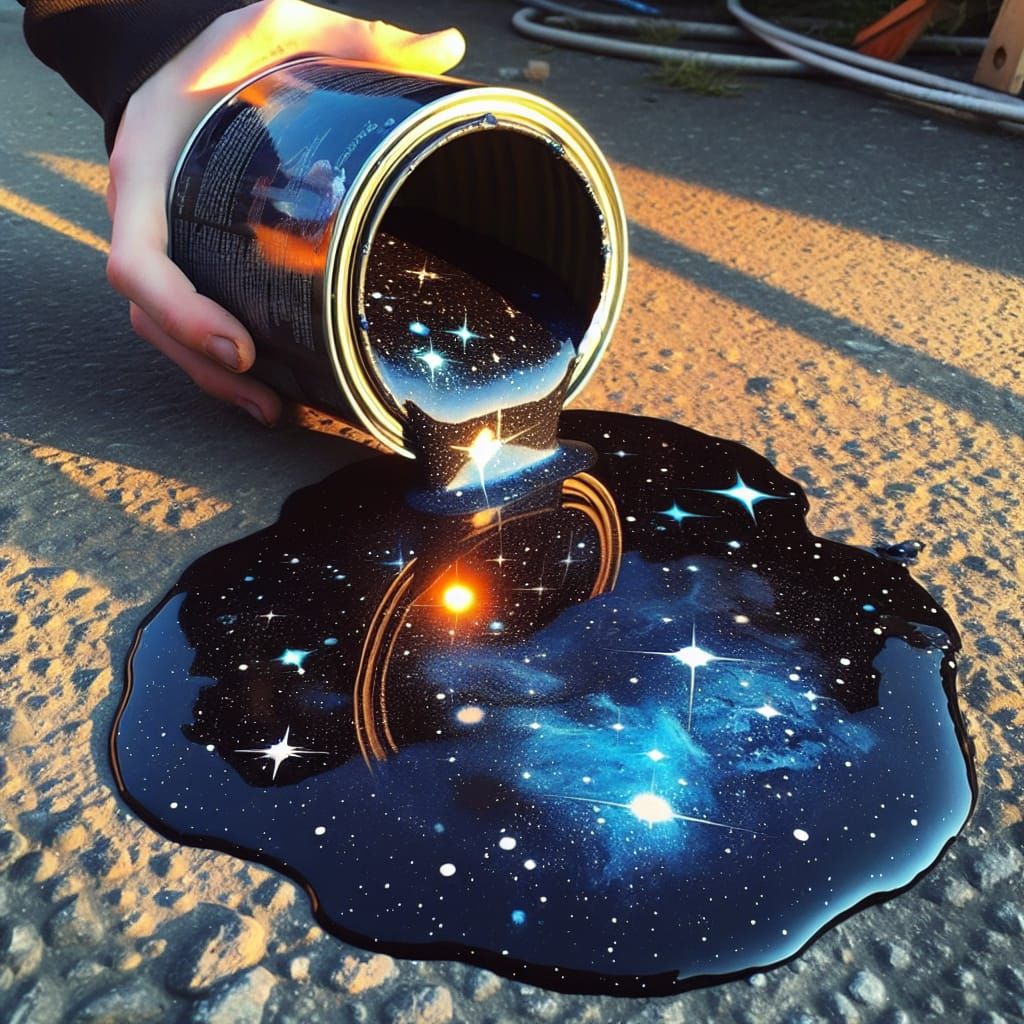 Cosmic Chaos: Spilled Starry Night Sky in Daylight