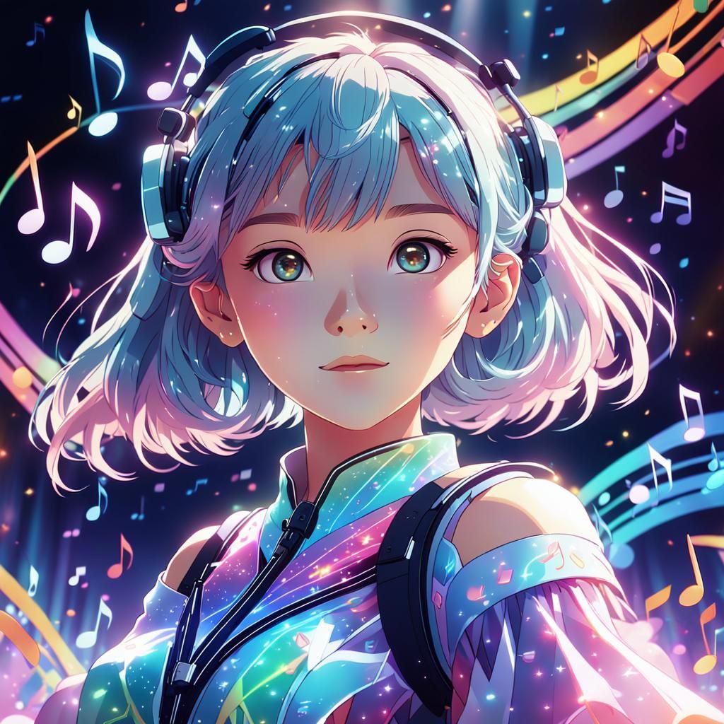 Anime Musician in Studio Trigger Style