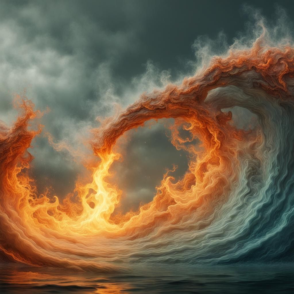 Surreal Water to Flame Transformation
