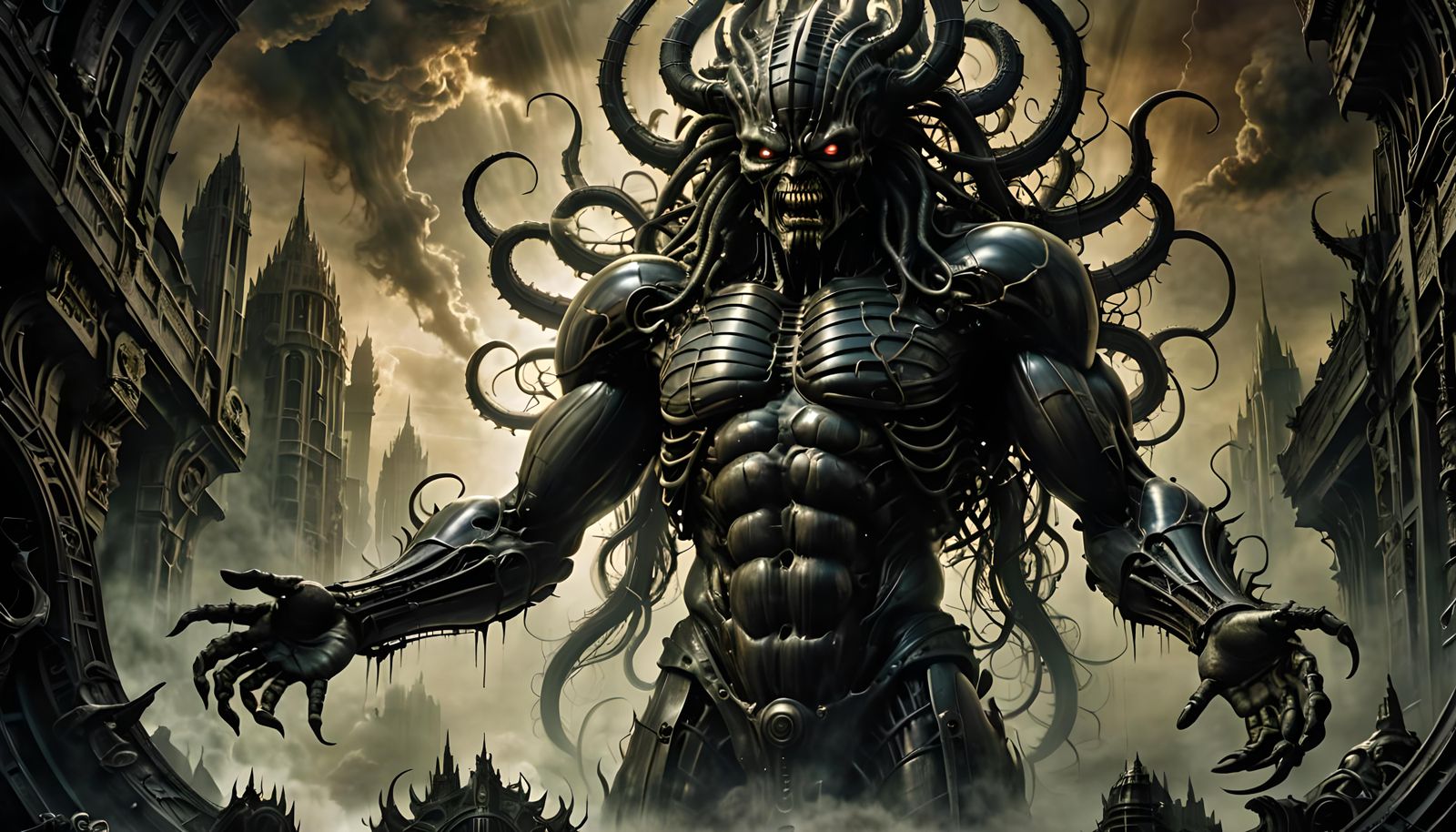 Epic Muscular God with Open Mouth