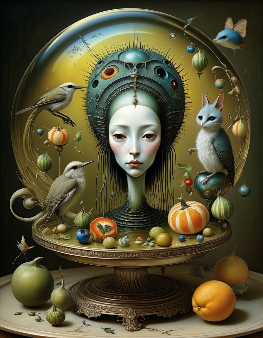 Enchanted Still Life in Surrealist Style