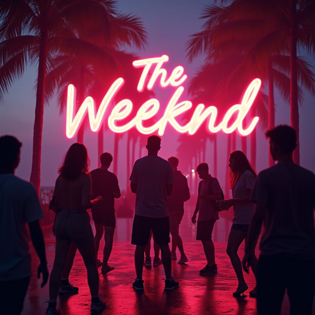 The Weeknd Night: Retro-Futuristic Party Poster