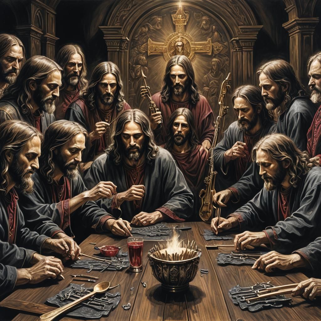 Metal Band Reinterprets The Last Supper in Charcoal