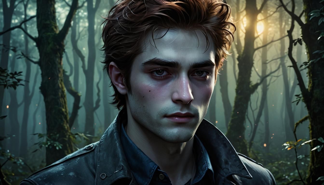 Ethereal Anime Portrait of a Vampire in Moonlight