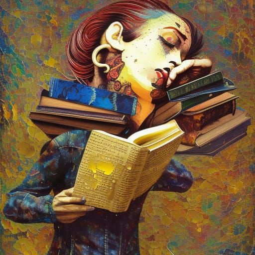 Abandoned Book in Impasto Style with Intense Aura