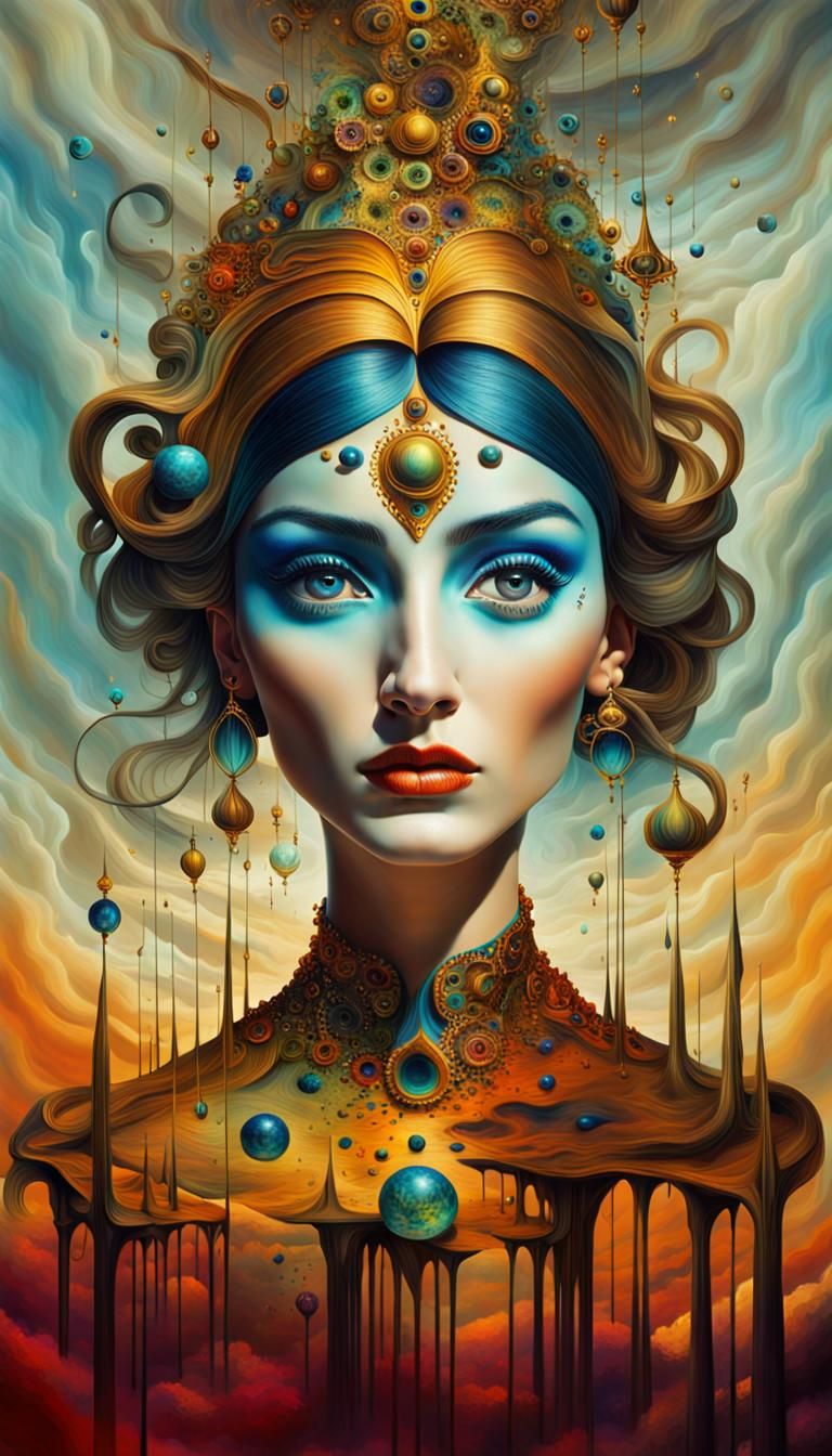 Metaphysical portrait of a woman.