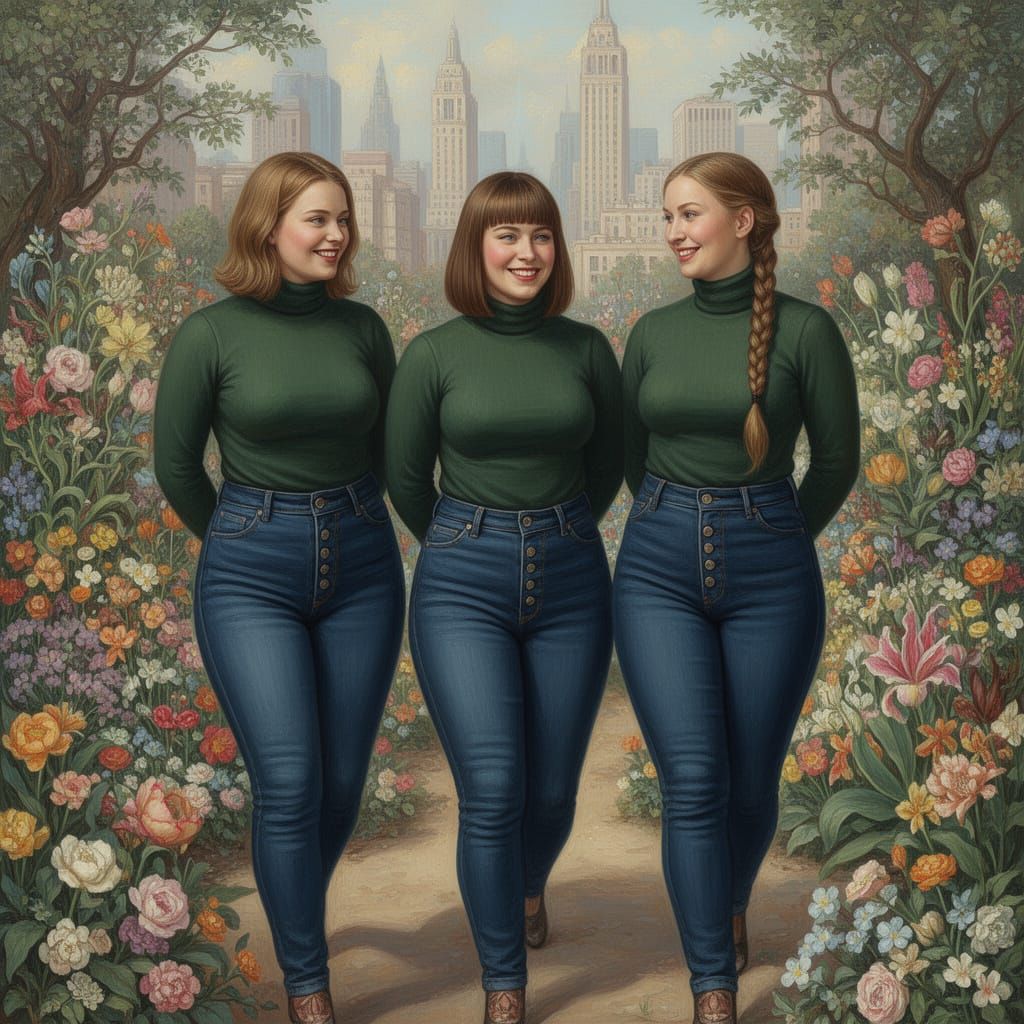 Friends Chatting in a Botanic Garden