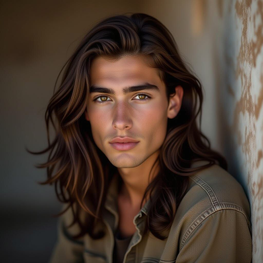 Dramatic Portrait of a Young Man in Natural Light