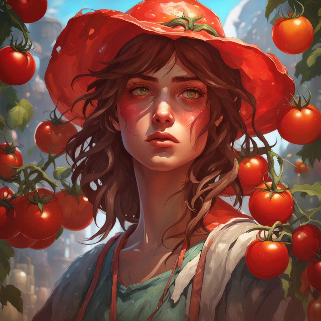 Hyperdetailed Tomato Portrait in Volumetric Lighting