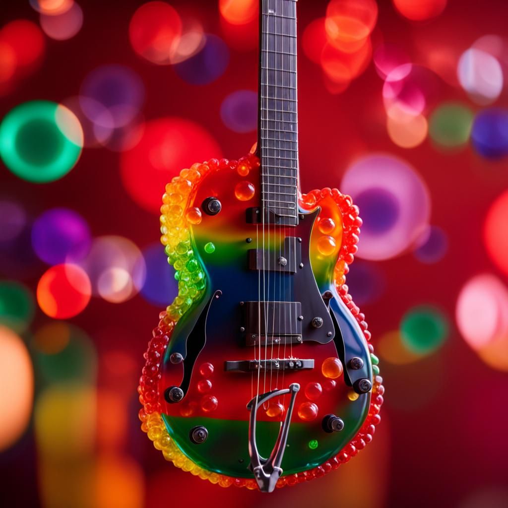 Jello Guitar in Professional Photography Style