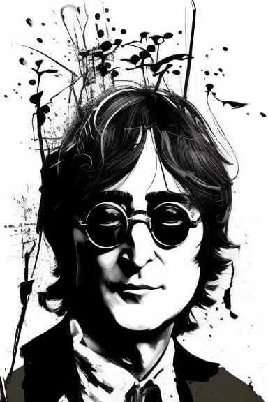John Lennon Portrait in Textured Speedpaint Style