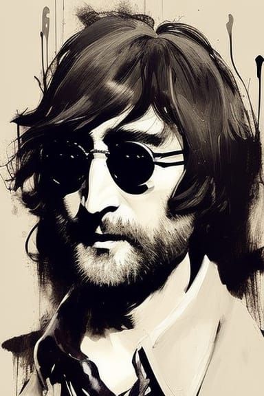 John Lennon Portrait in Textured Speedpaint Style