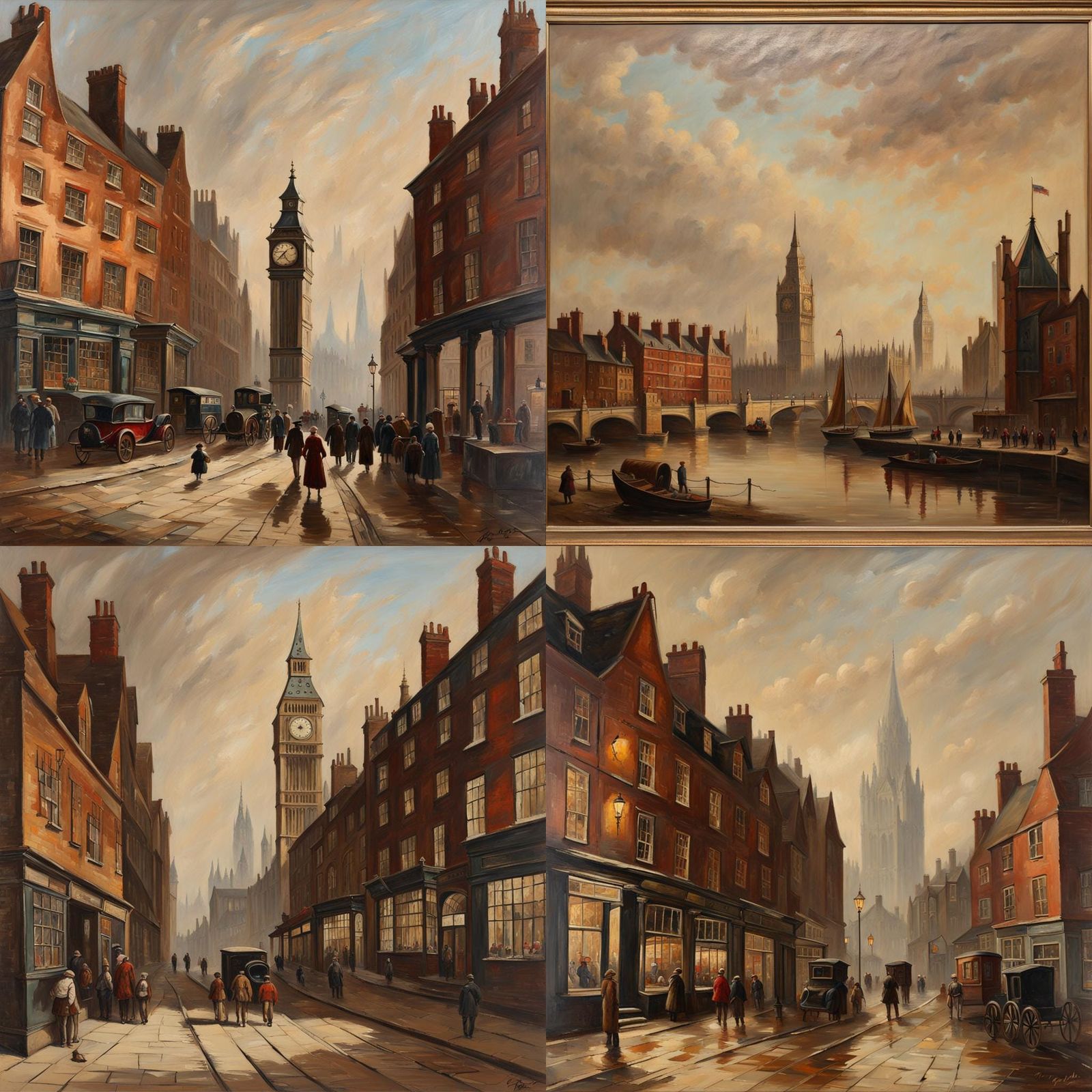 19th Century UK Cityscape Oil Painting