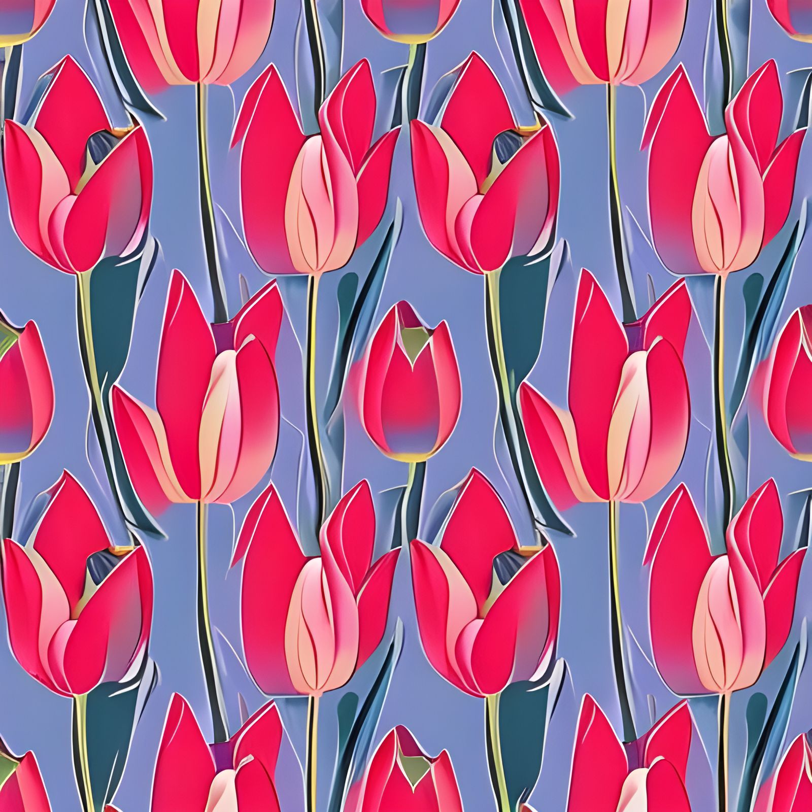 AI Generated Tulip Pattern Design
