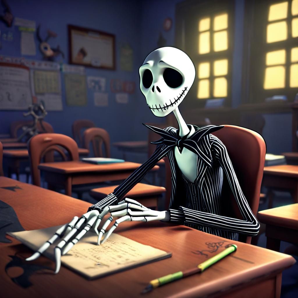 Jack Skellington goes to School