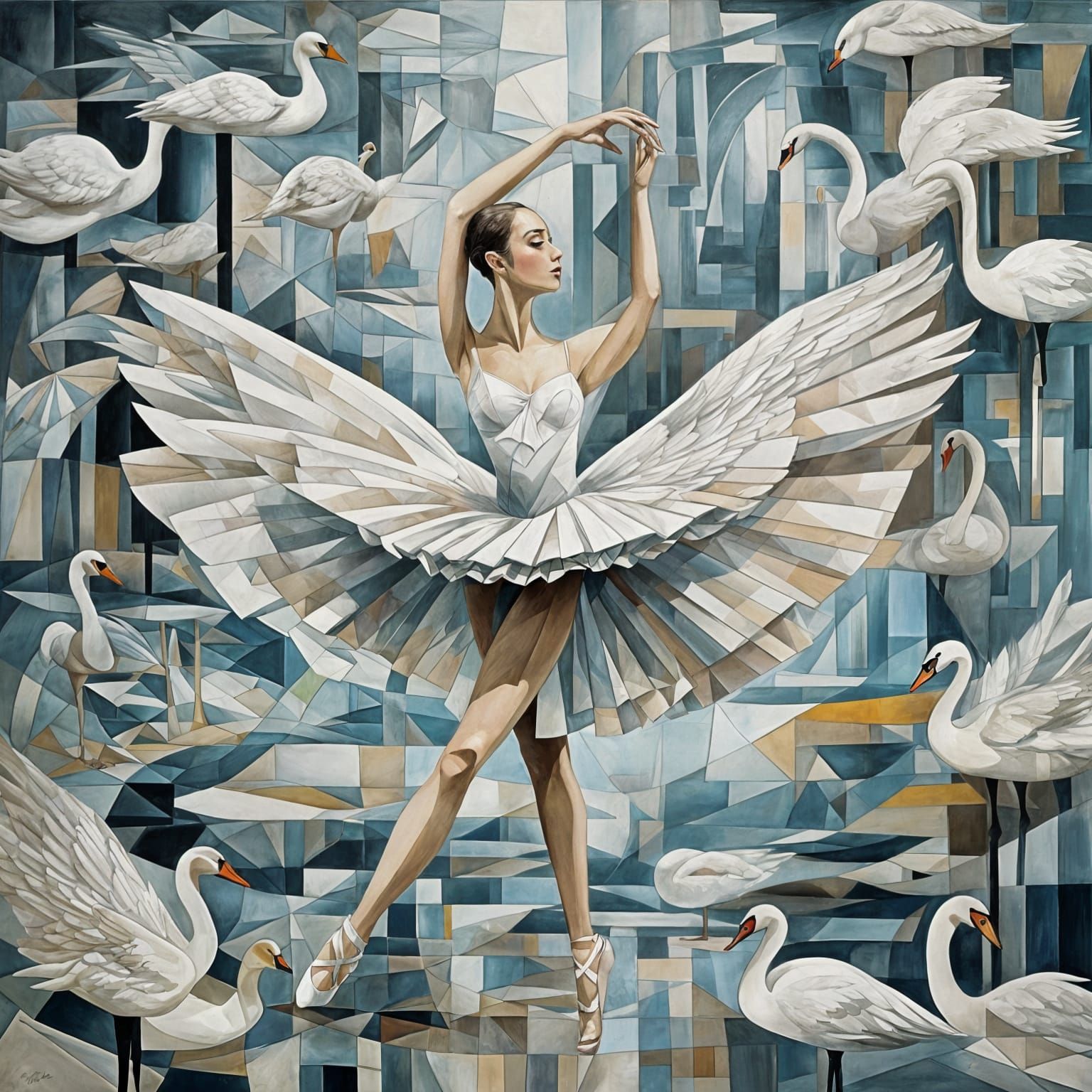 Ballet Dancer in Cubist Art